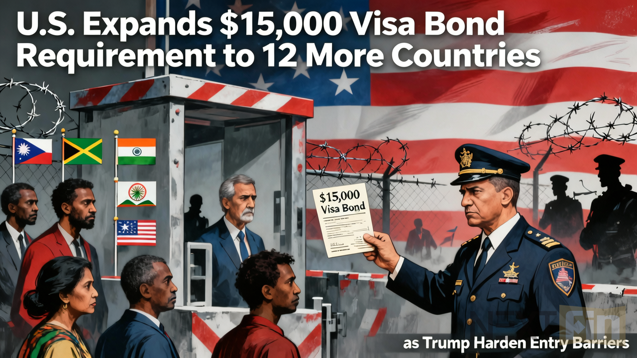 U.S. Expands $15,000 Visa Bond Requirement to 12 More Countries as Trump Hardens Entry Barriers