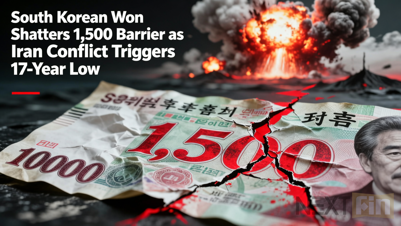 South Korean Won Shatters 1,500 Barrier as Iran Conflict Triggers 17-Year Low