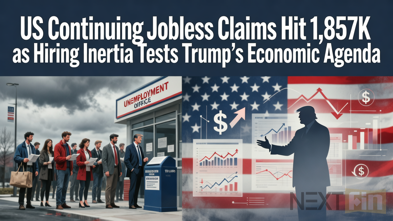 US Continuing Jobless Claims Hit 1,857K as Hiring Inertia Tests Trump’s Economic Agenda