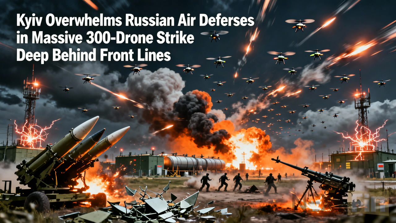 Kyiv Overwhelms Russian Air Defenses in Massive 300-Drone Strike Deep Behind Front Lines