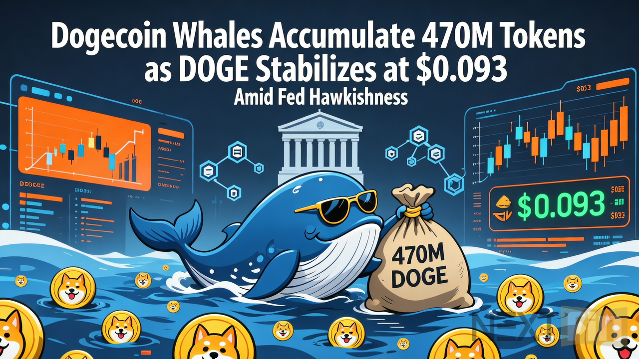 Dogecoin Whales Accumulate 470M Tokens as DOGE Stabilizes at $0.093 Amid Fed Hawkishness