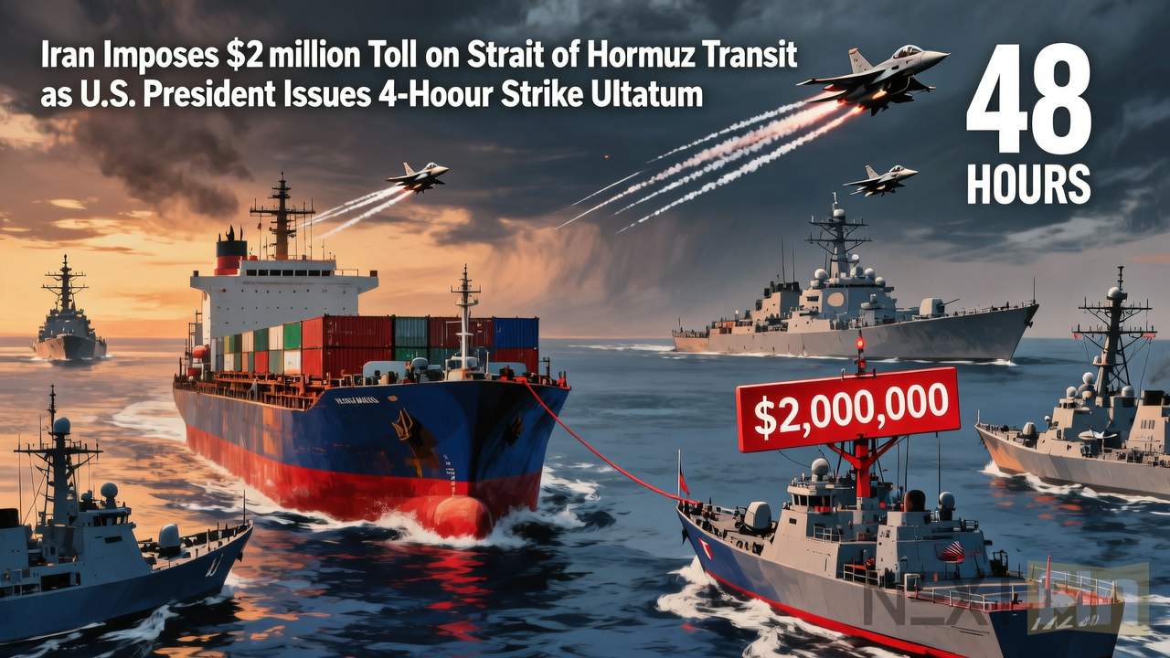 Iran Imposes $2 Million Toll on Strait of Hormuz Transit as U.S. President Issues 48-Hour Strike Ultimatum