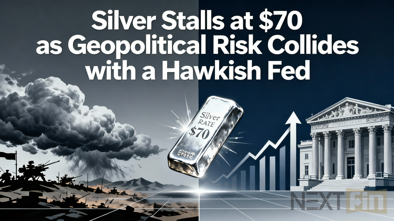 Silver Stalls at $70 as Geopolitical Risk Collides with a Hawkish Fed
