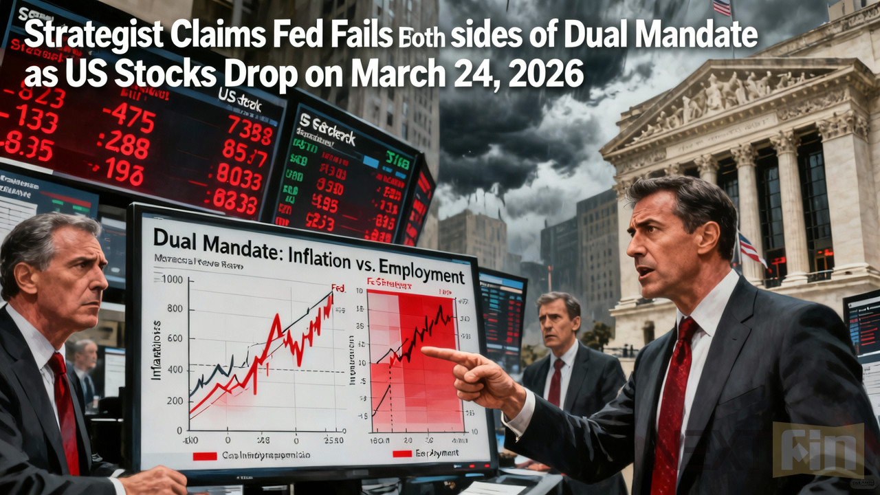 Strategist Claims Fed Fails Both Sides of Dual Mandate as US Stocks Drop on March 24, 2026