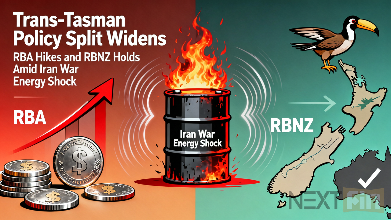 Trans-Tasman Policy Split Widens as RBA Hikes and RBNZ Holds Amid Iran War Energy Shock