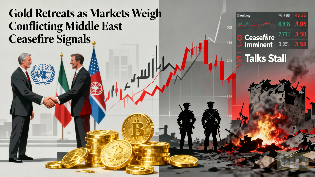 Gold Retreats as Markets Weigh Conflicting Middle East Ceasefire Signals