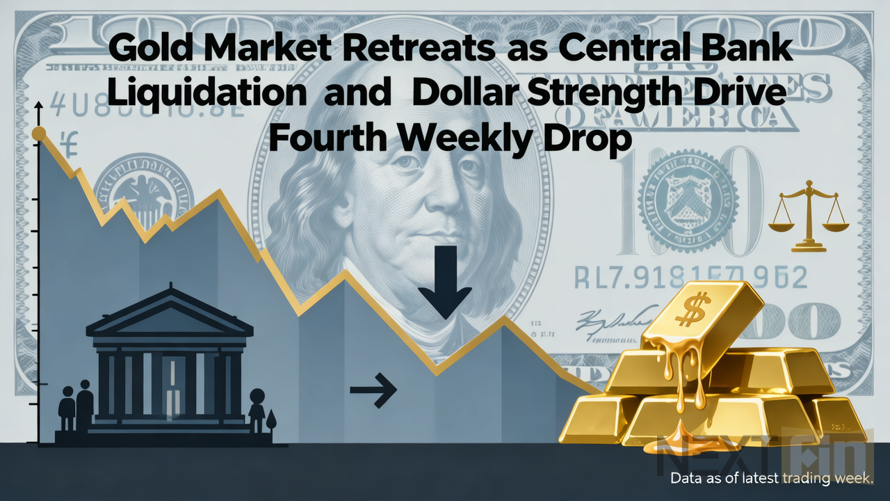 Gold Market Retreats as Central Bank Liquidation and Dollar Strength Drive Fourth Weekly Drop