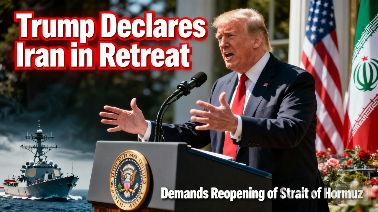 U.S. President Trump Declares Iran in Retreat and Demands Reopening of Strait of Hormuz