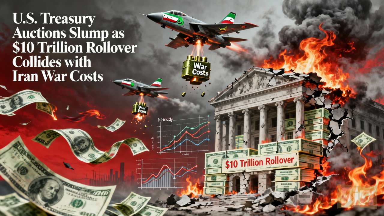 U.S. Treasury Auctions Slump as $10 Trillion Rollover Collides with Iran War Costs