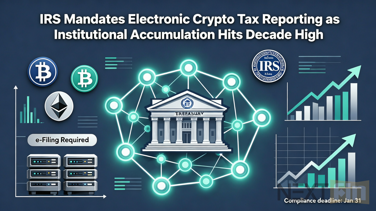 IRS Mandates Electronic Crypto Tax Reporting as Institutional Accumulation Hits Decade High