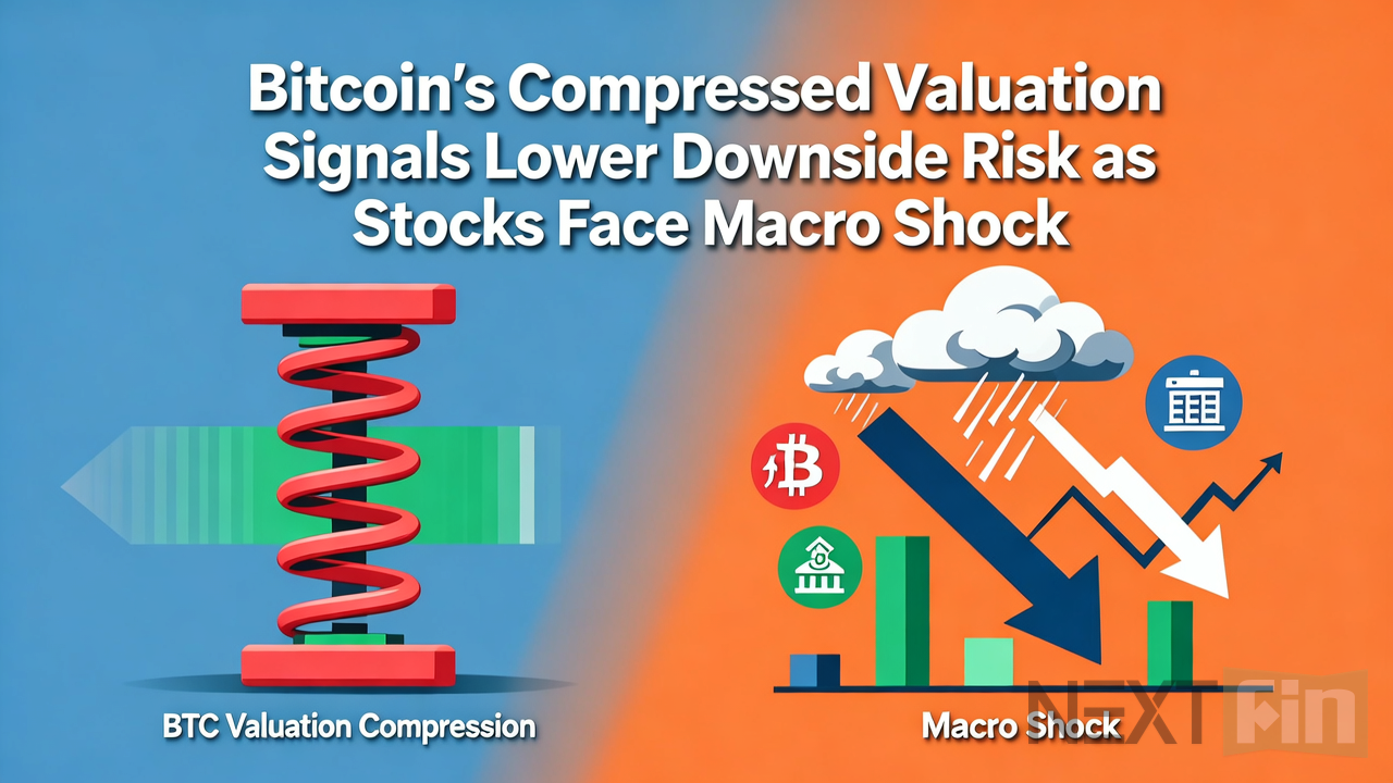 Bitcoin’s Compressed Valuation Signals Lower Downside Risk as Stocks Face Macro Shock