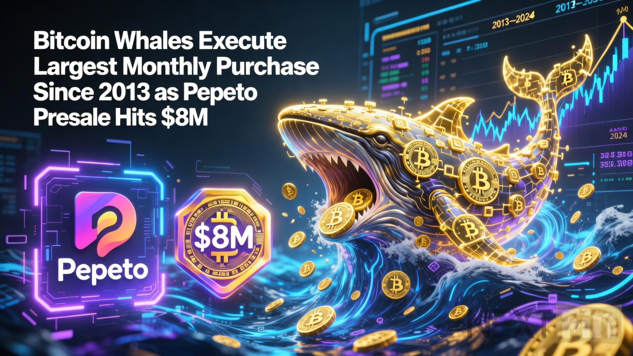 Bitcoin Whales Execute Largest Monthly Purchase Since 2013 as Pepeto Presale Hits $8M