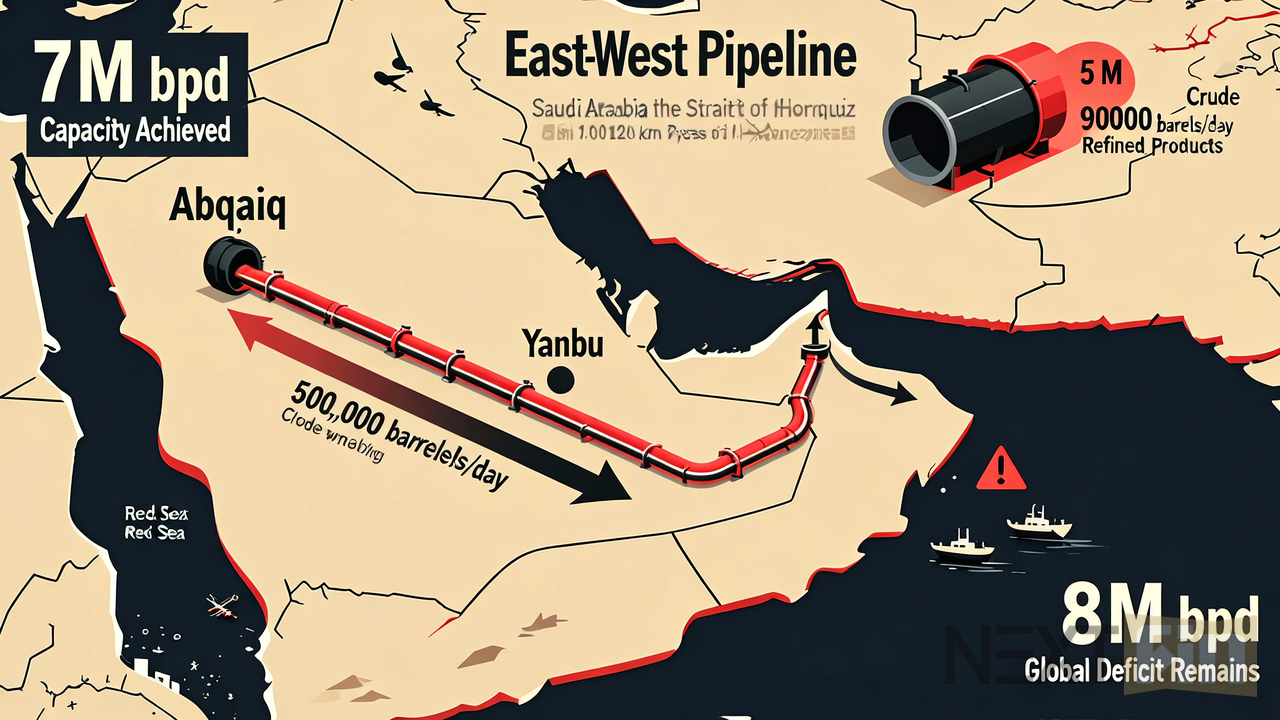 Saudi Arabia Hits 7 Million Barrel Pipeline Goal to Bypass Hormuz Blockade