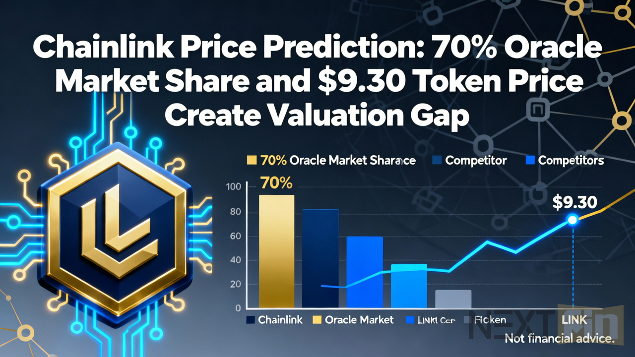 Chainlink Price Prediction: 70% Oracle Market Share and $9.30 Token Price Create a Valuation Gap