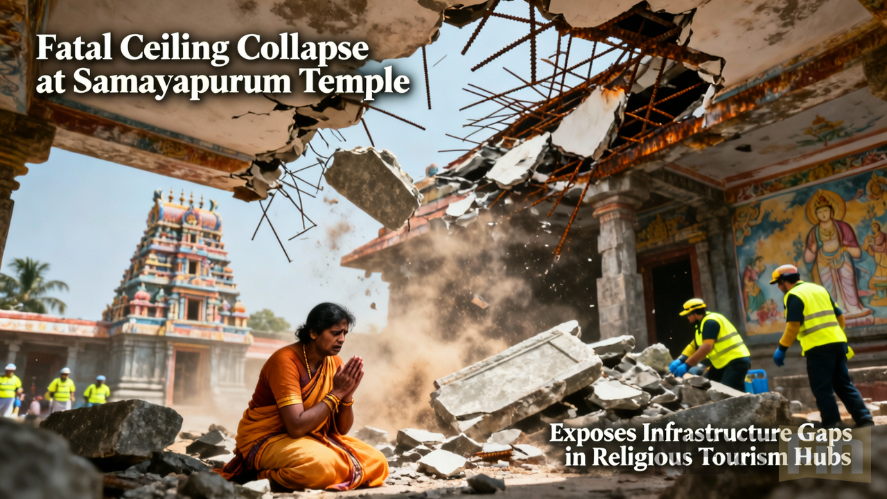 Fatal Ceiling Collapse at Samayapuram Temple Exposes Infrastructure Gaps in Religious Tourism Hubs
