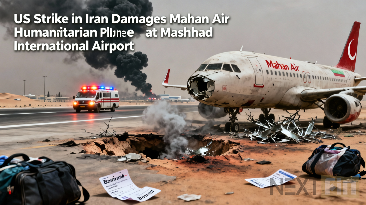 US Strike in Iran Damages Mahan Air Humanitarian Plane at Mashhad Airport