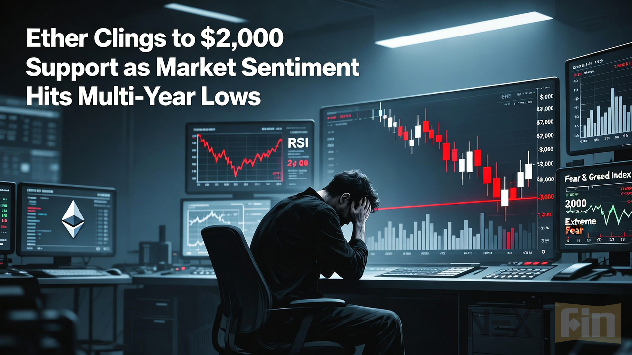 Ether Clings to $2,000 Support as Market Sentiment Hits Multi-Year Lows