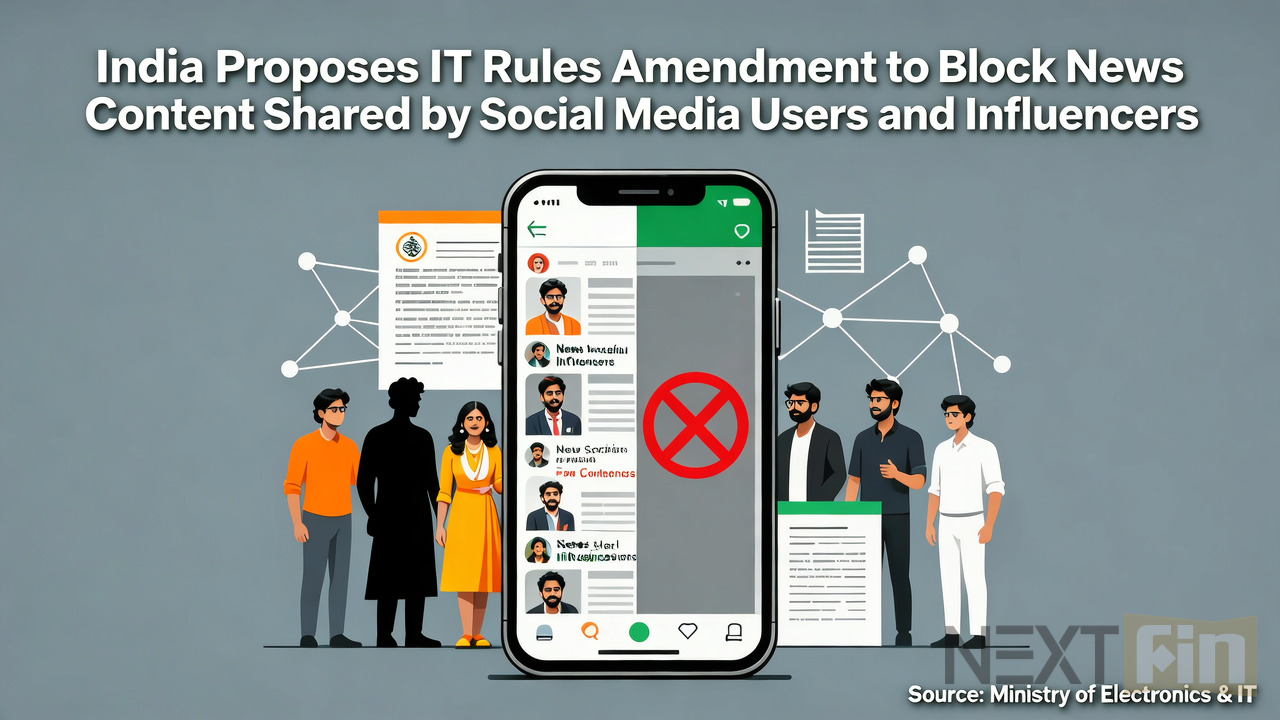 India Proposes IT Rules Amendment to Block News Content Shared by Social Media Users and Influencers