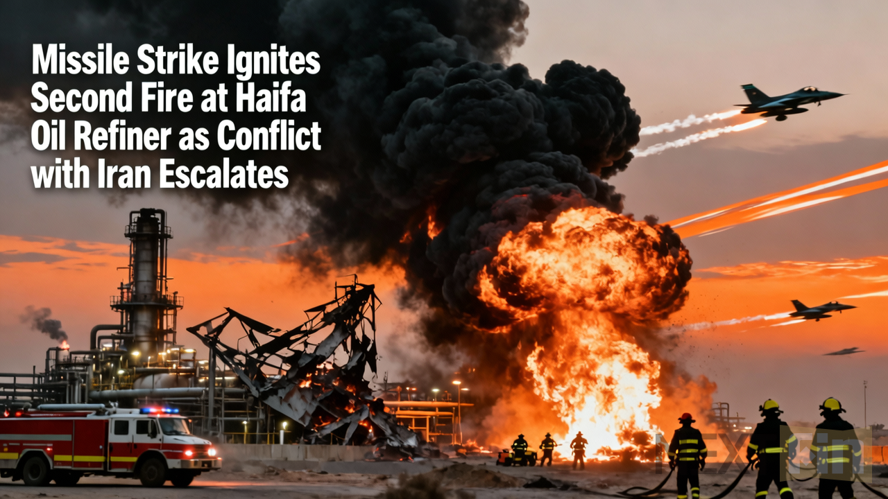 Missile Strike Ignites Second Fire at Haifa Oil Refinery as Conflict with Iran Escalates