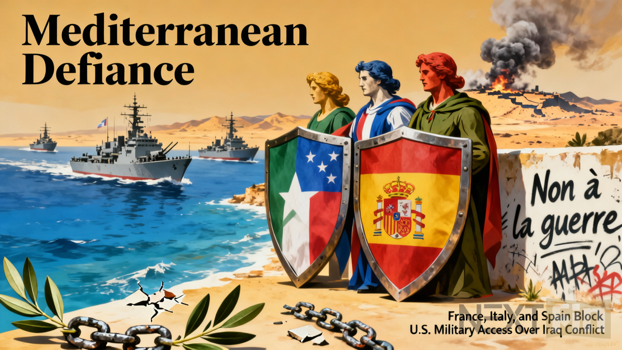 Mediterranean Defiance: France, Italy, and Spain Block U.S. Military Access Over Iraq Conflict