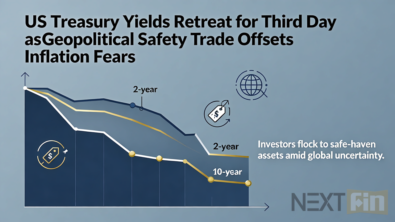 US Treasury Yields Retreat for Third Day as Geopolitical Safety Trade Offsets Inflation Fears