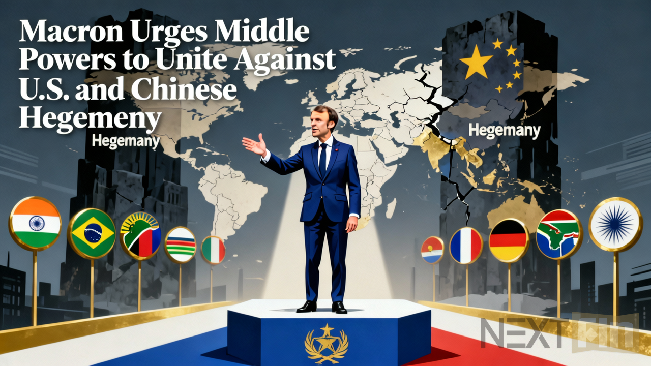 Macron Urges Middle Powers to Unite Against U.S. and Chinese Hegemony