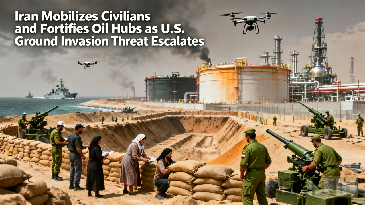 Iran Mobilizes Civilians and Fortifies Oil Hubs as U.S. Ground Invasion Threat Escalates