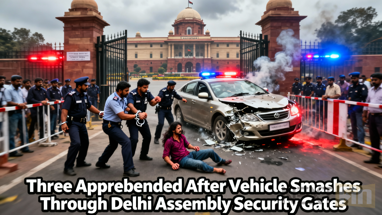 Three Apprehended After Vehicle Smashes Through Delhi Assembly Security Gates