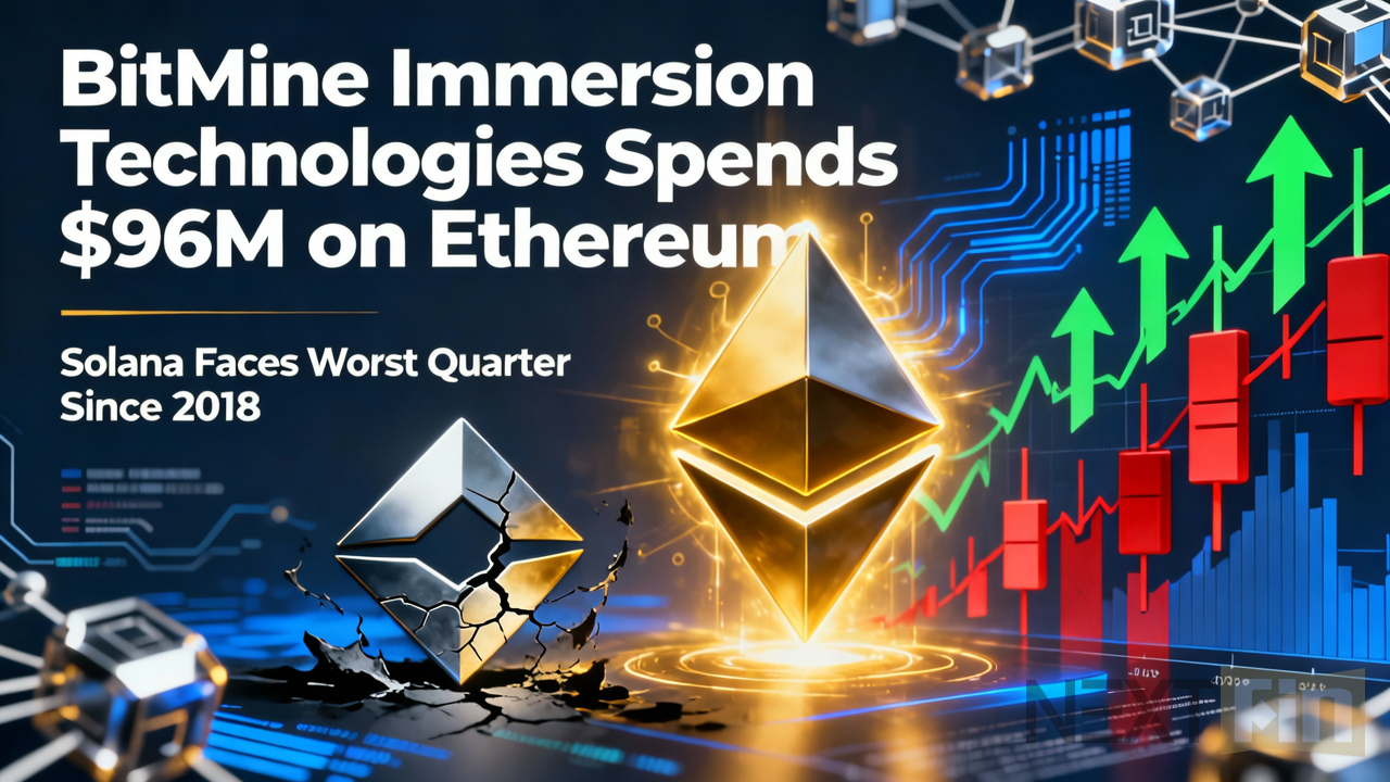BitMine Immersion Technologies Spends $96M on Ethereum as Solana Faces Worst Quarter Since 2018