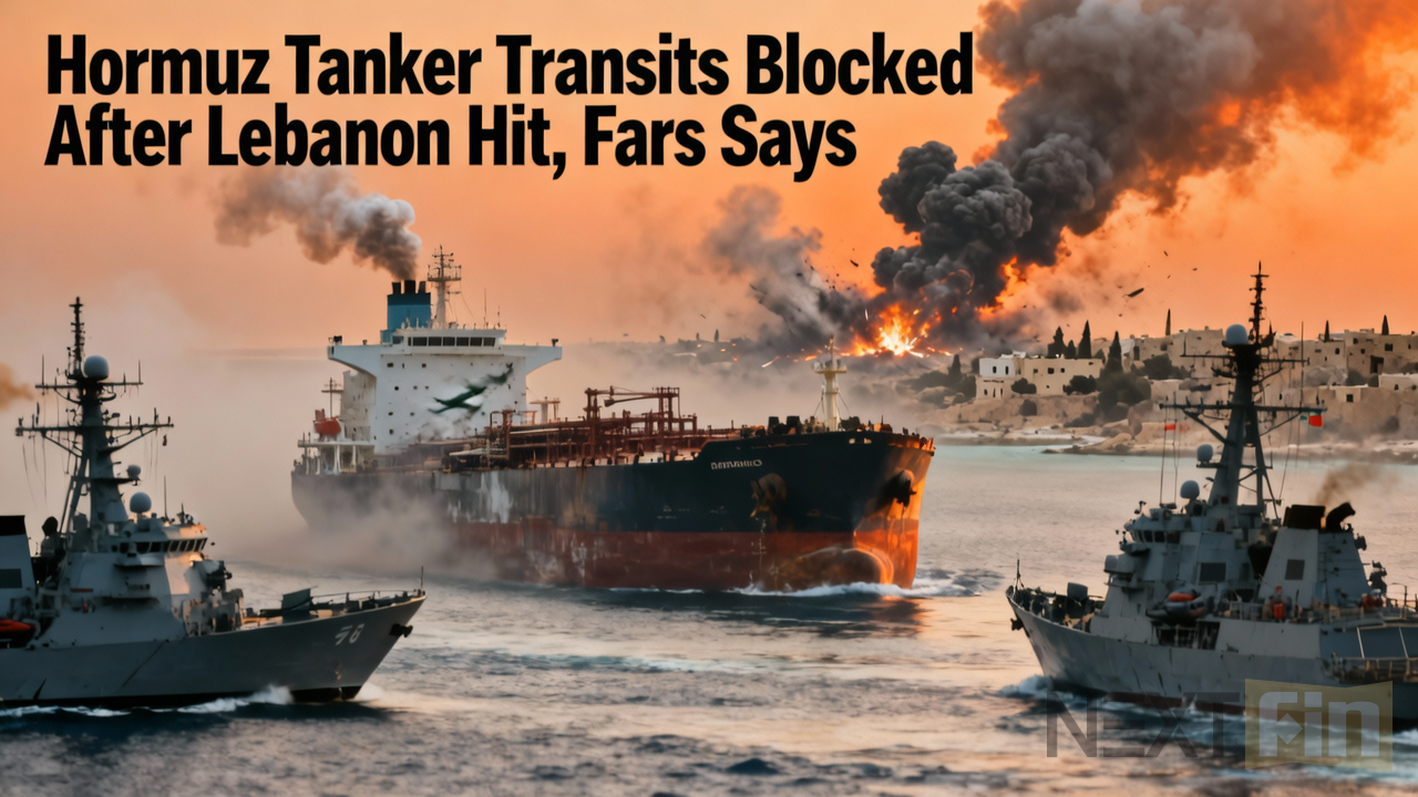 Hormuz Tanker Transits Blocked After Lebanon Hit, Fars Says