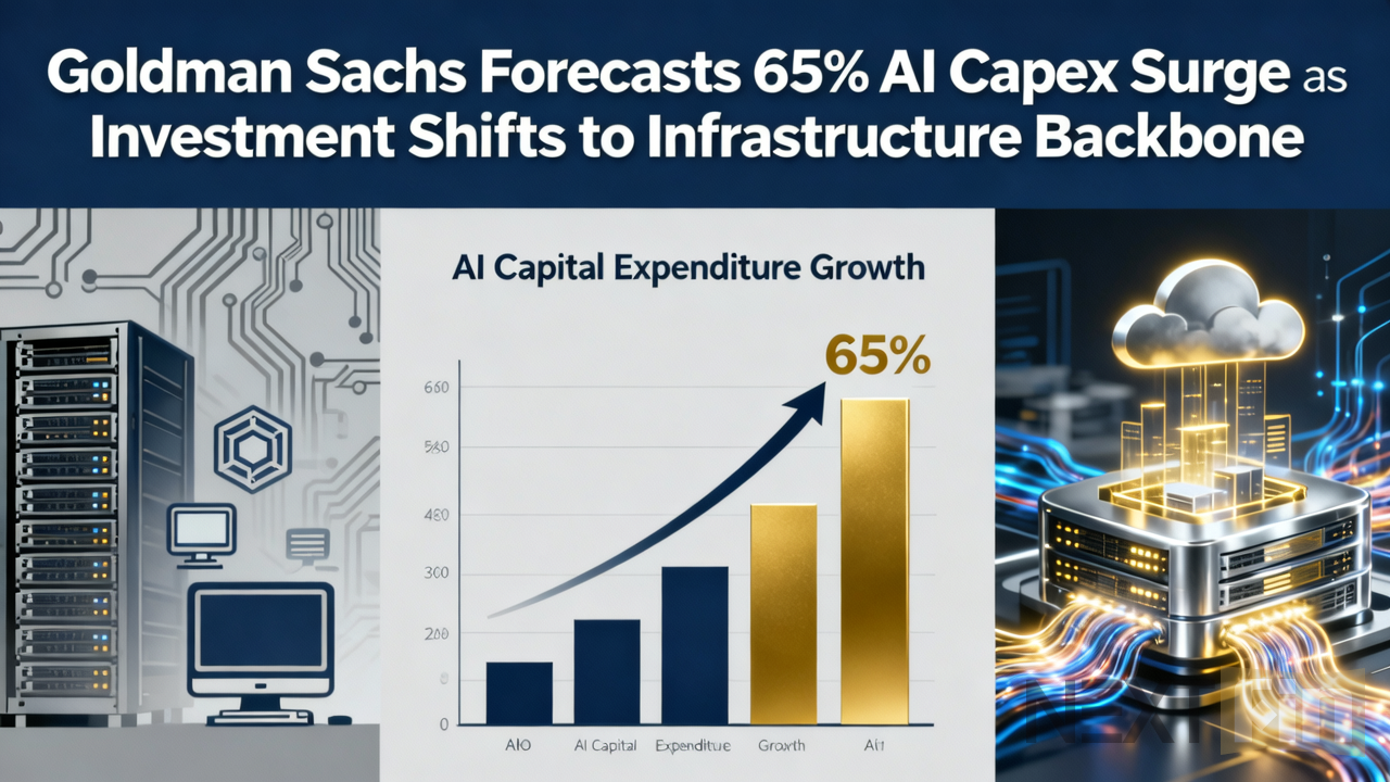 Goldman Sachs Forecasts 65% AI Capex Surge as Investment Shifts to Infrastructure Backbone