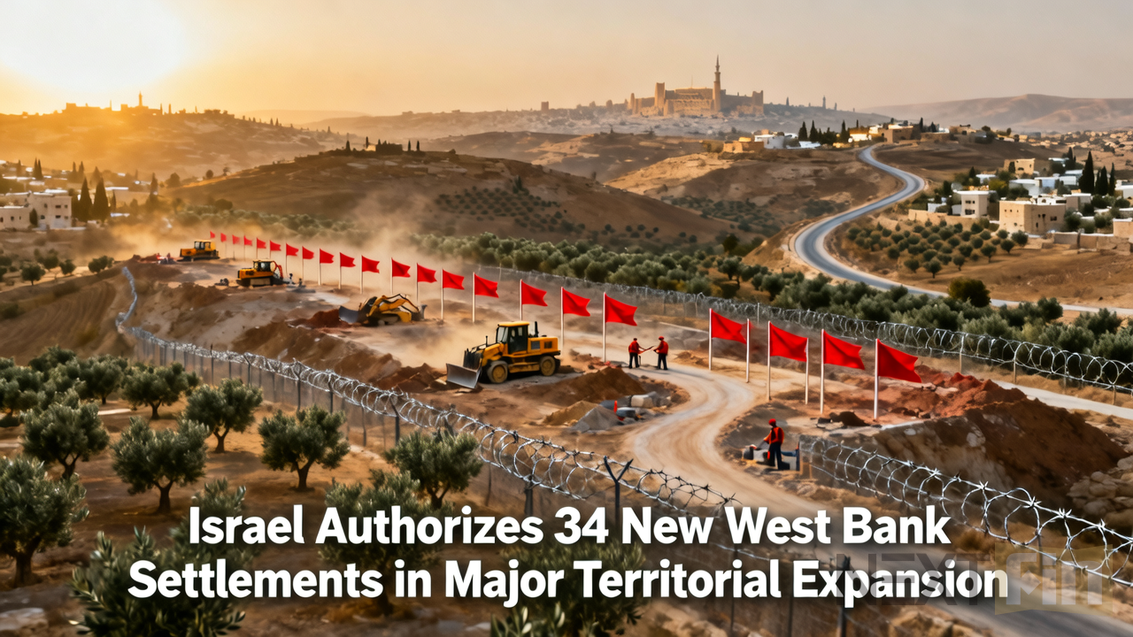 Israel Authorizes 34 New West Bank Settlements in Major Territorial Expansion