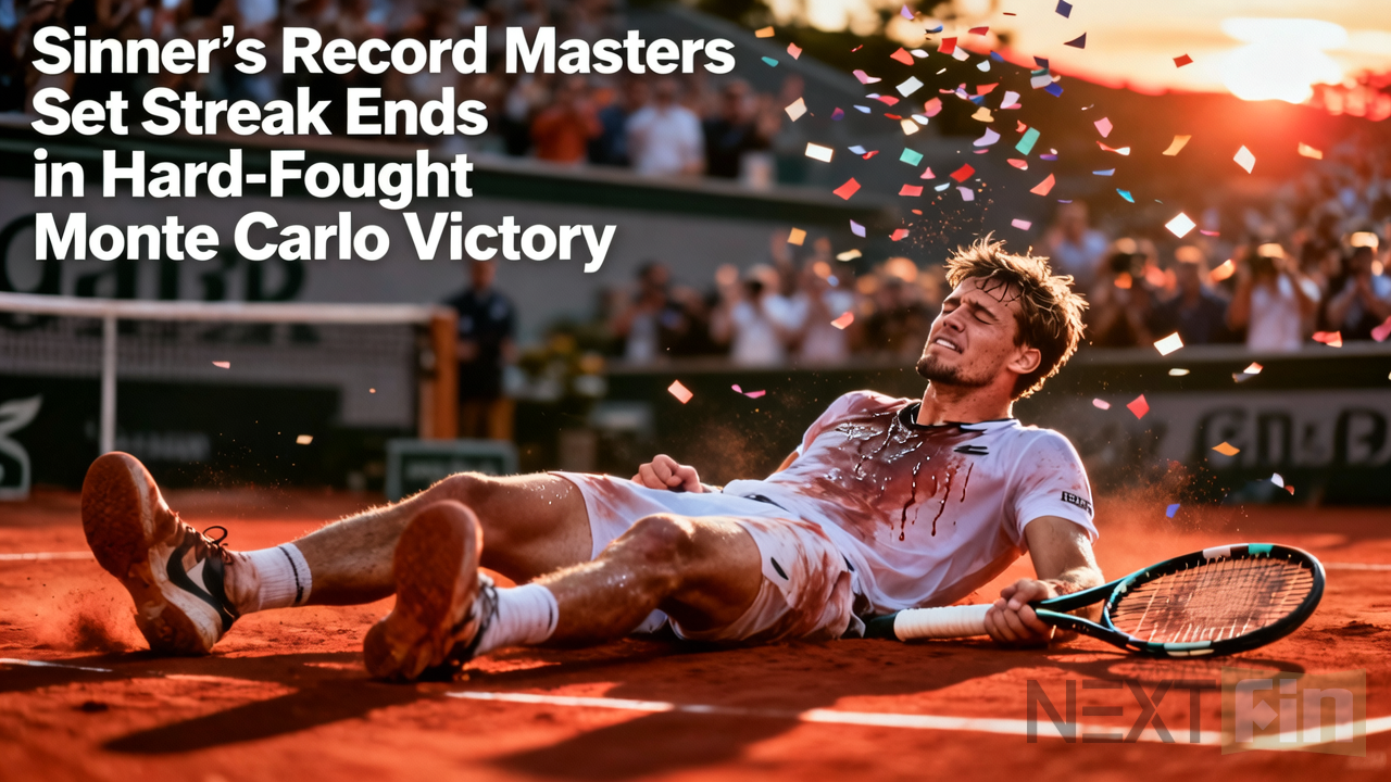Sinner’s Record Masters Set Streak Ends in Hard-Fought Monte Carlo Victory
