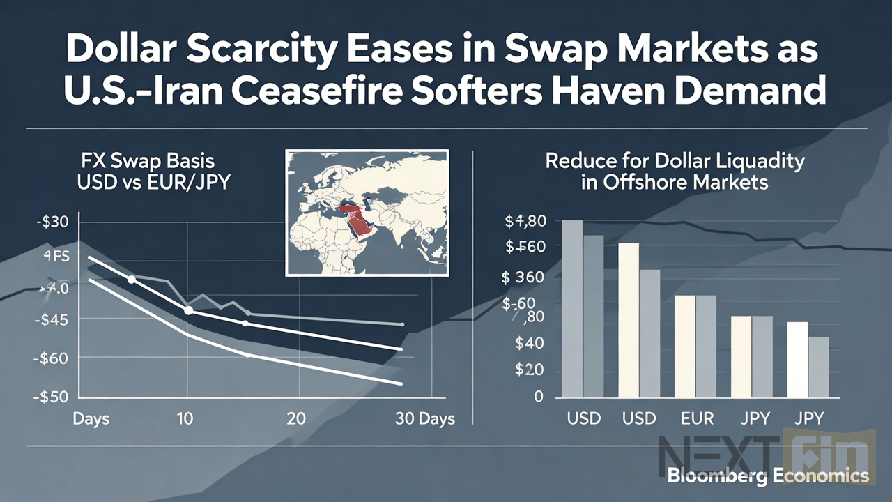 Dollar Scarcity Eases in Swap Markets as U.S.-Iran Ceasefire Softens Haven Demand