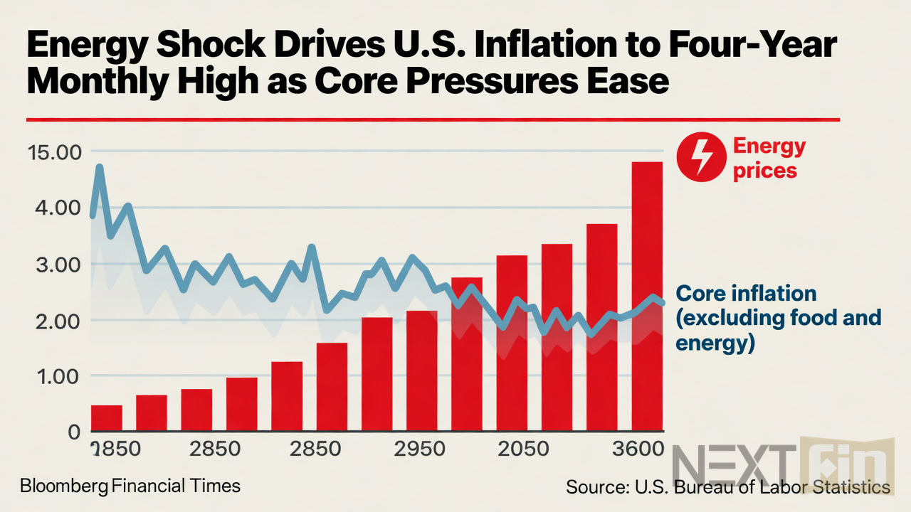 Energy Shock Drives U.S. Inflation to Four-Year Monthly High as Core Pressures Ease