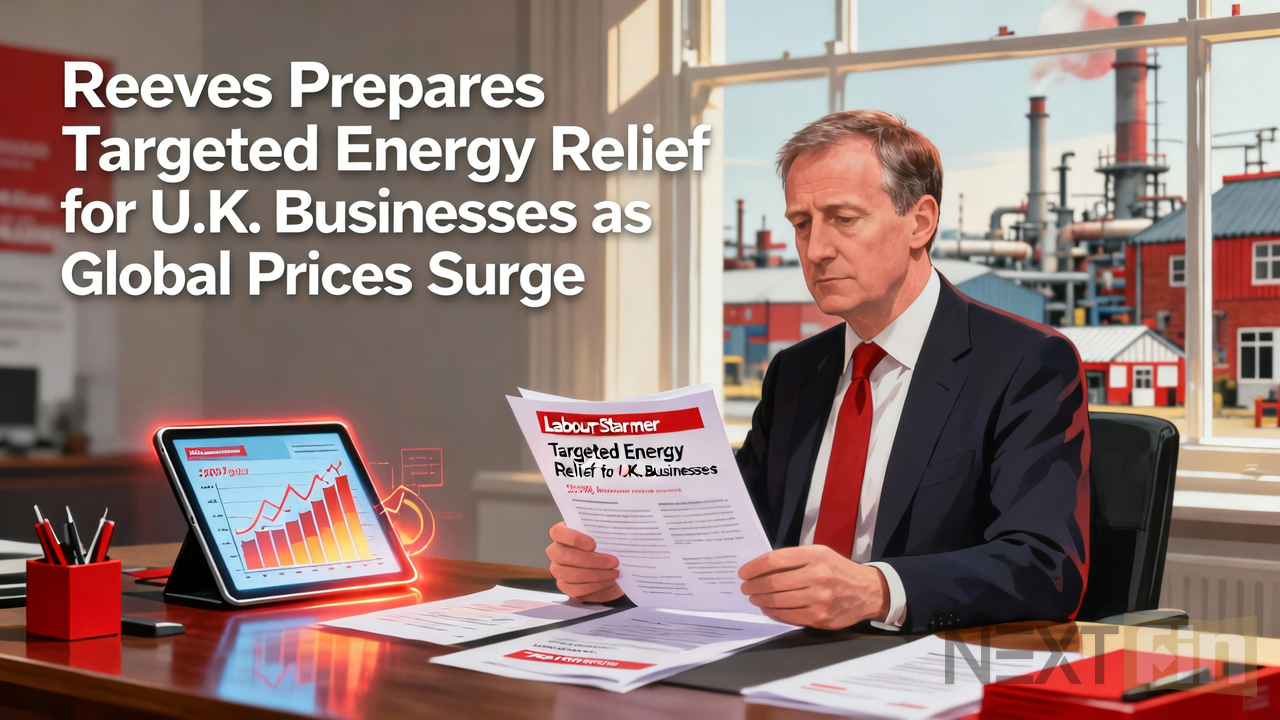 Reeves Prepares Targeted Energy Relief for U.K. Businesses as Global Prices Surge