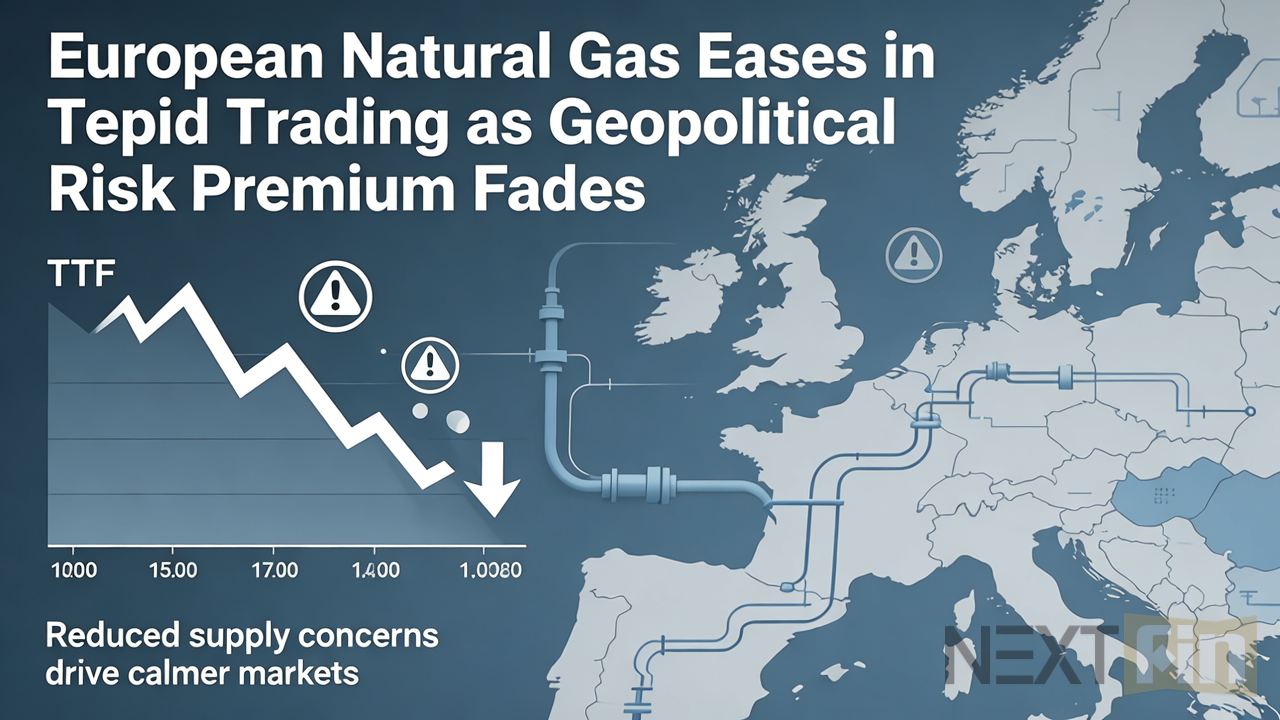 European Natural Gas Eases in Tepid Trading as Geopolitical Risk Premium Fades