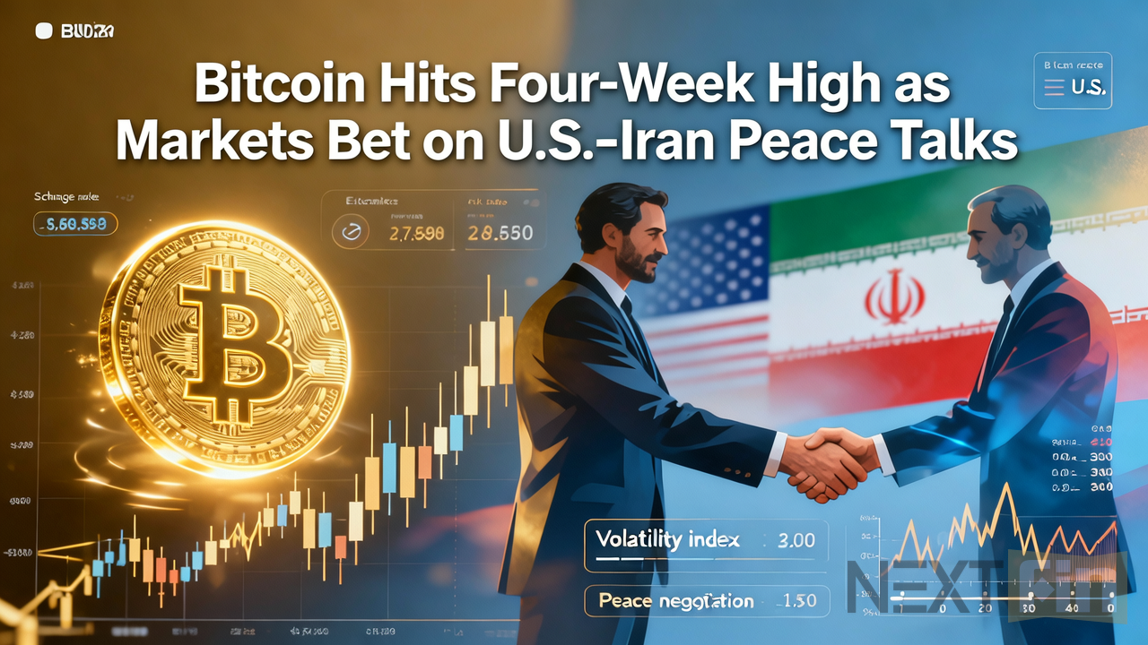 Bitcoin Hits Four-Week High as Markets Bet on U.S.-Iran Peace Talks