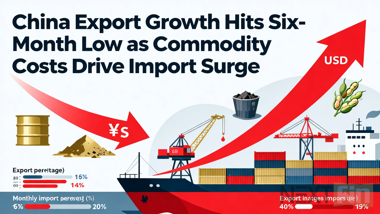China Export Growth Hits Six-Month Low as Commodity Costs Drive Import Surge