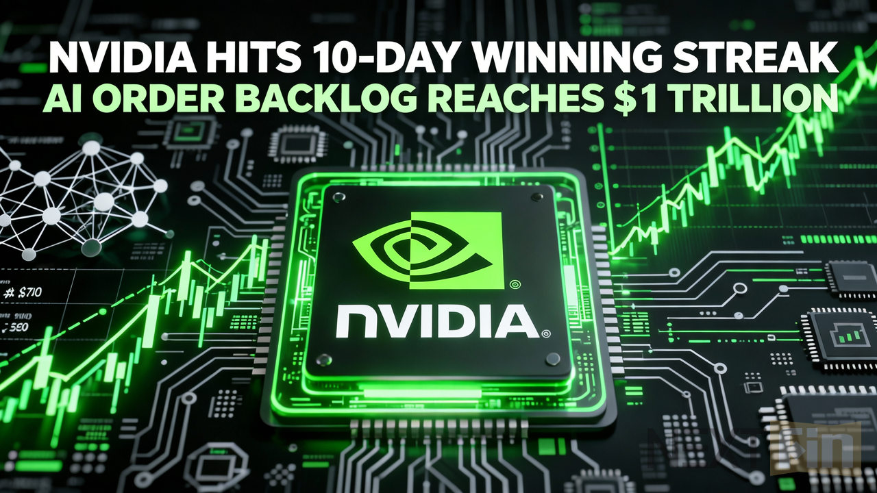 Nvidia Hits 10-Day Winning Streak as AI Order Backlog Reaches $1 Trillion