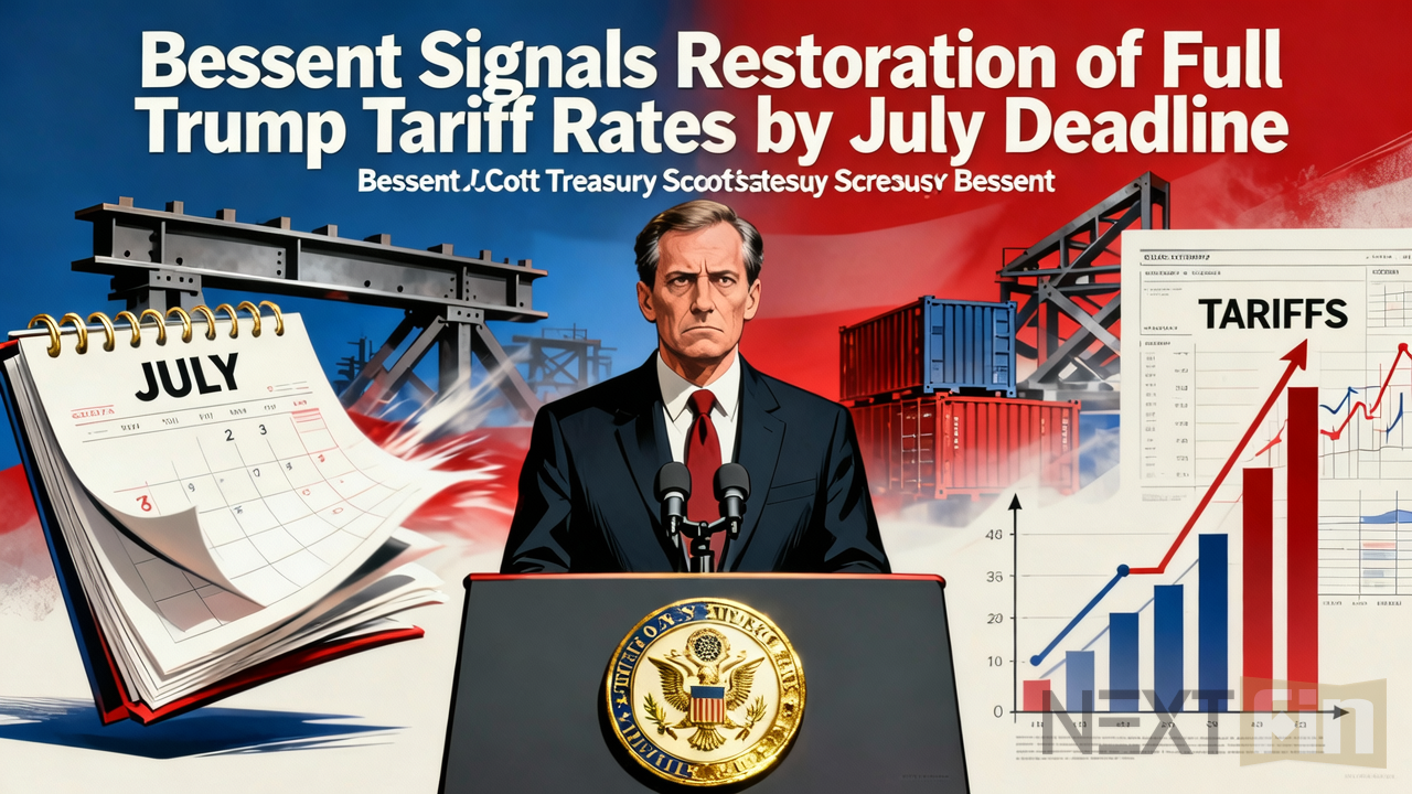 Bessent Signals Restoration of Full Trump Tariff Rates by July Deadline