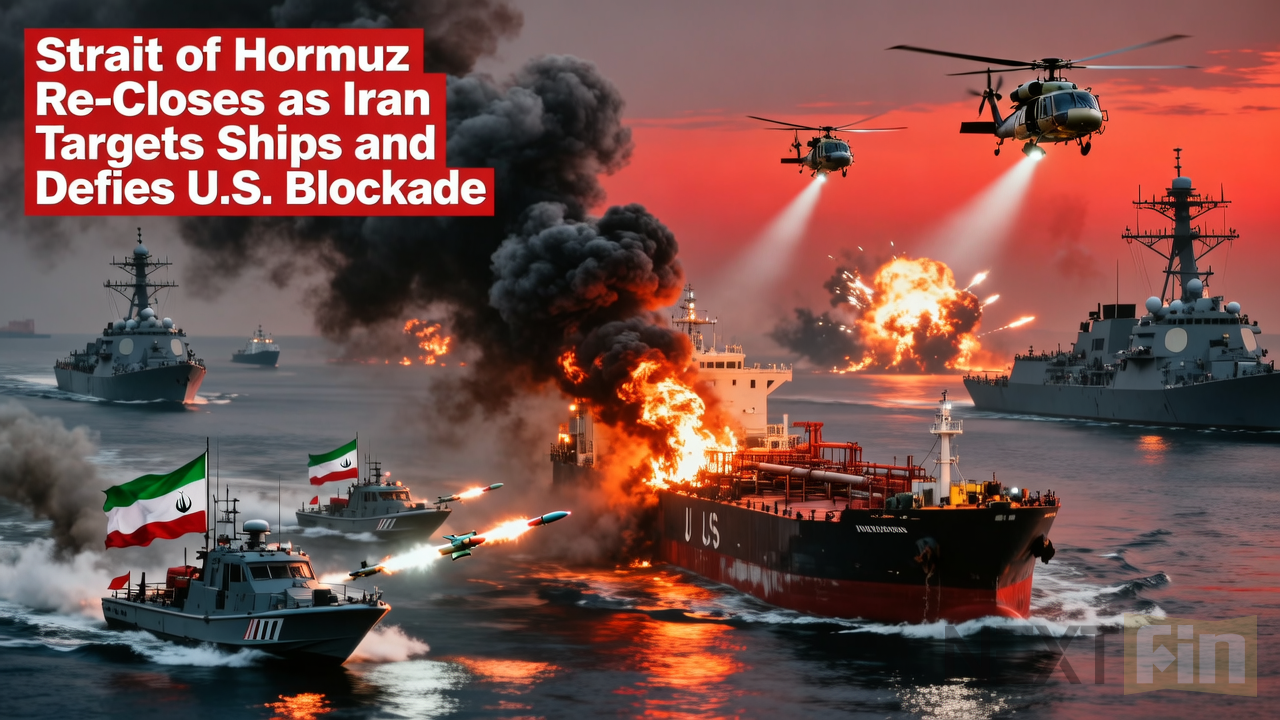 Strait of Hormuz Re-Closes as Iran Targets Ships and Defies U.S. Blockade