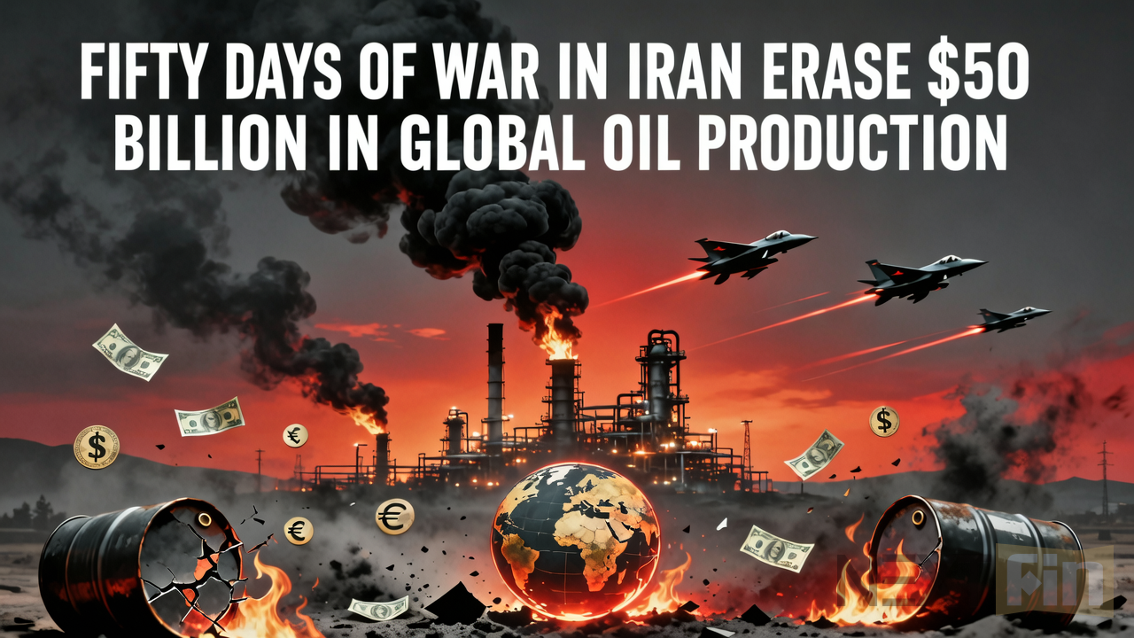 Fifty Days of War in Iran Erase $50 Billion in Global Oil Production