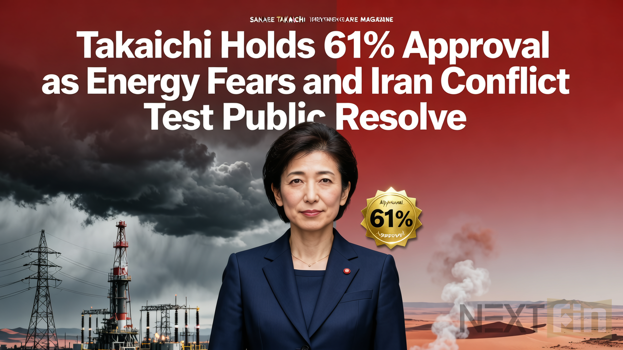 Takaichi Holds 61% Approval as Energy Fears and Iran Conflict Test Public Resolve