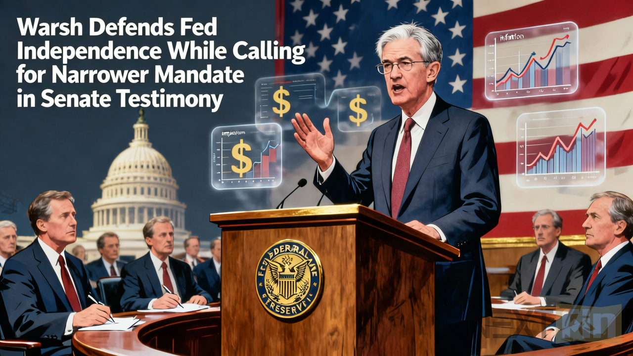 Warsh Defends Fed Independence While Calling for Narrower Mandate in Senate Testimony