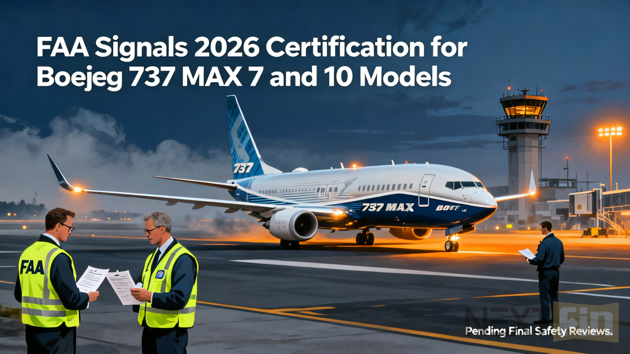 FAA Signals 2026 Certification for Boeing 737 Max 7 and 10 Models