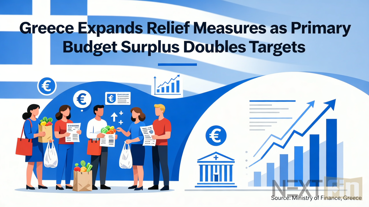 Greece Expands Relief Measures as Primary Budget Surplus Doubles Targets