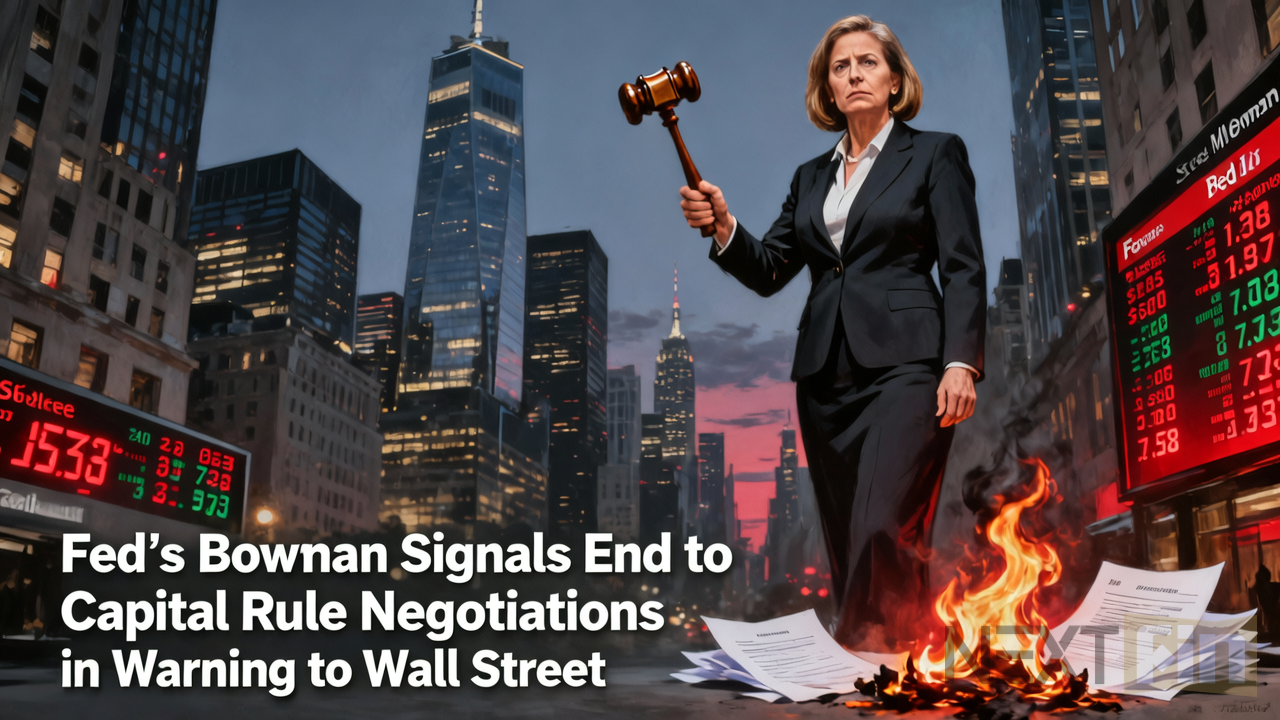Fed’s Bowman Signals End to Capital Rule Negotiations in Warning to Wall Street
