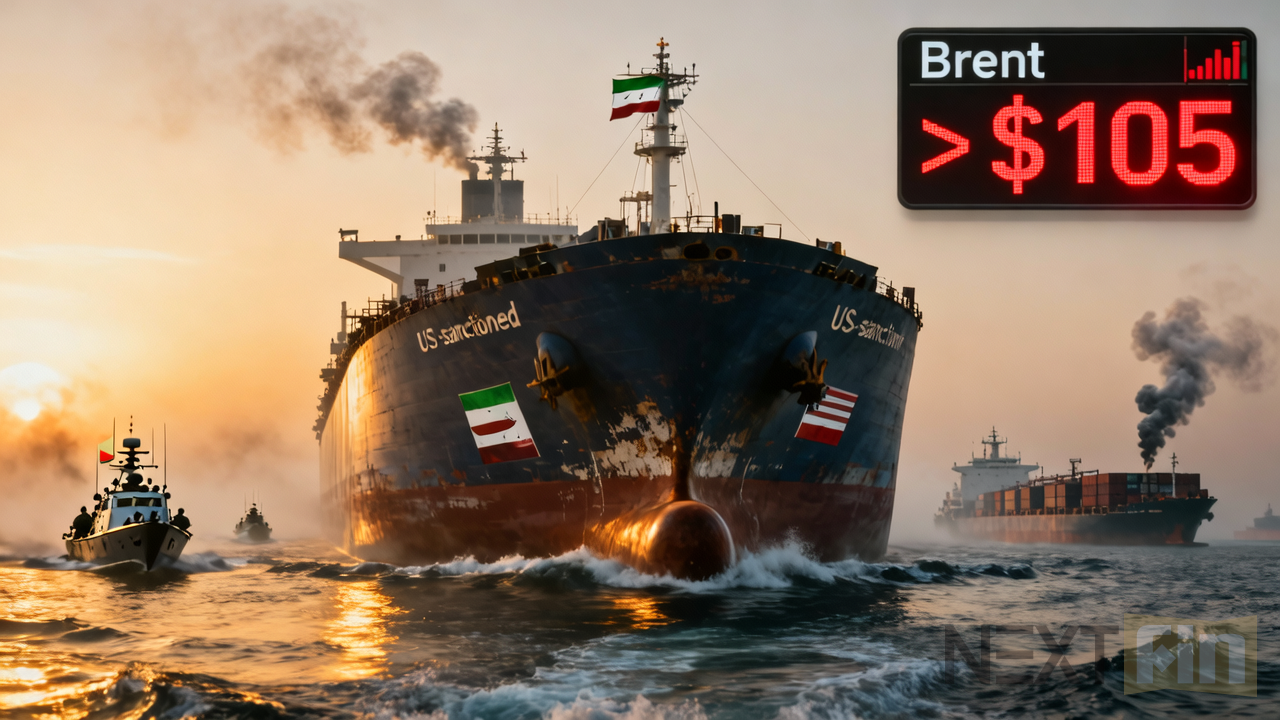 US-Sanctioned Supertanker Challenges Hormuz Blockade as Brent Surpasses $105