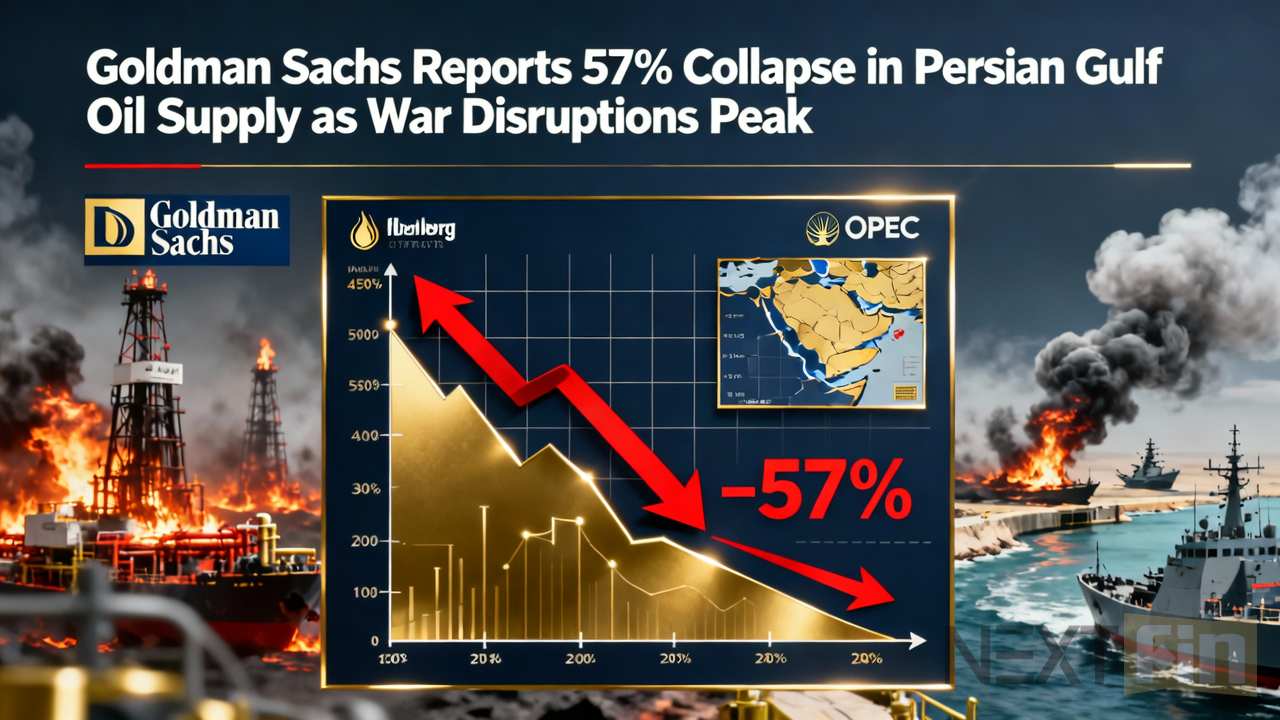 Goldman Sachs Reports 57% Collapse in Persian Gulf Oil Supply as War Disruptions Peak